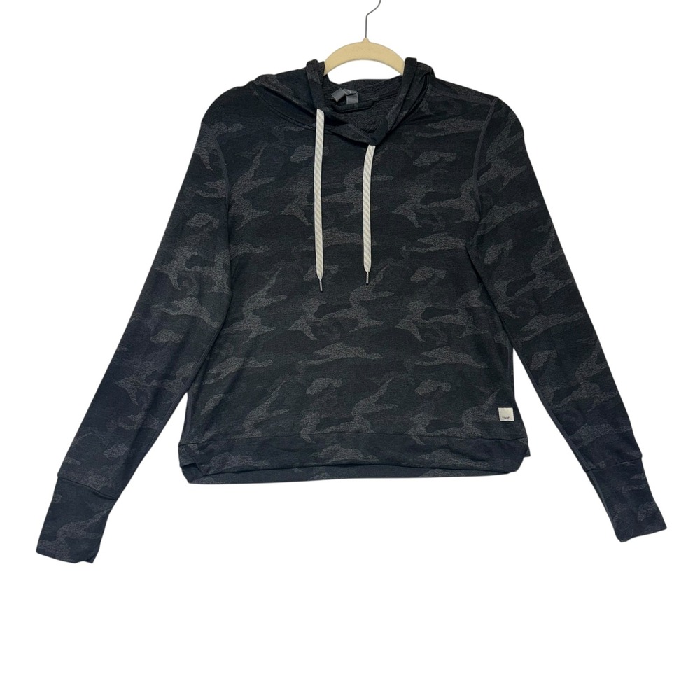 Vuori Halo Essential Hoodie Charcoal Camo DreamKnit Athleisure XS  VW226